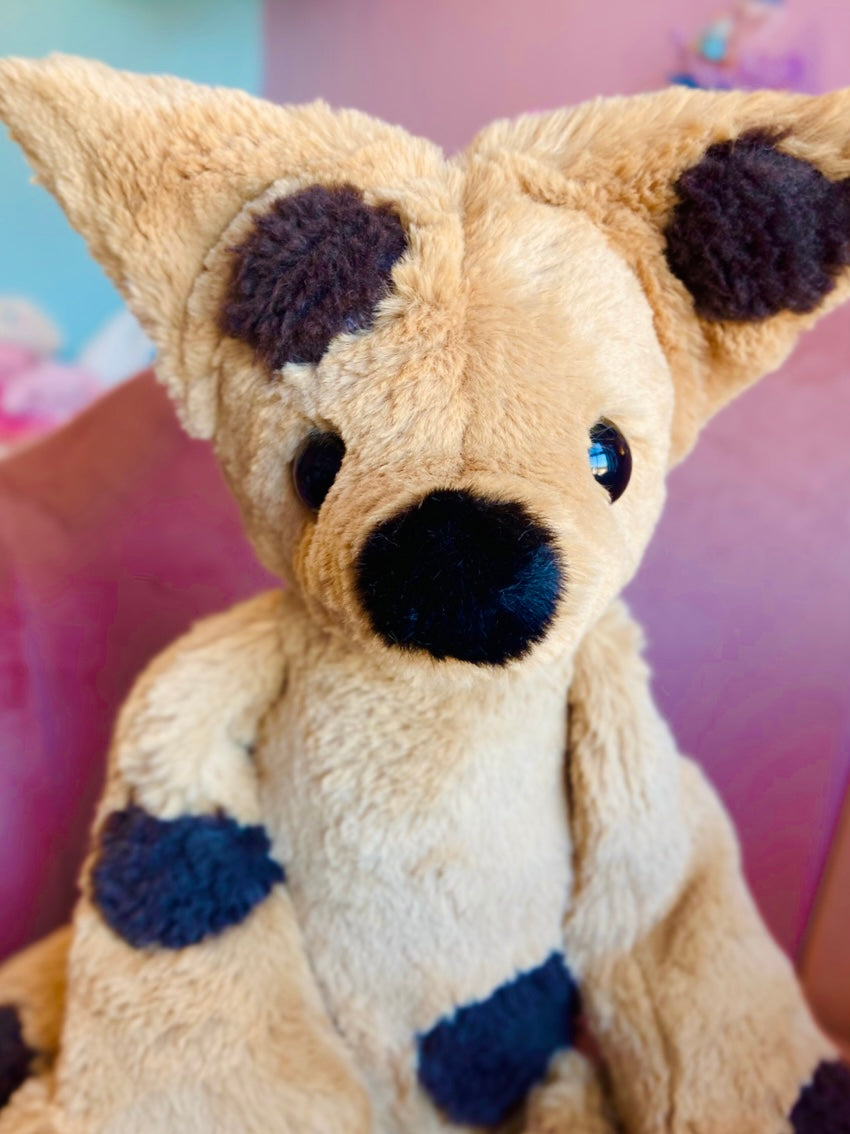 XL CHOC CHIP COOKIE FOX - Handmade Luxury Weighted Fox Doll