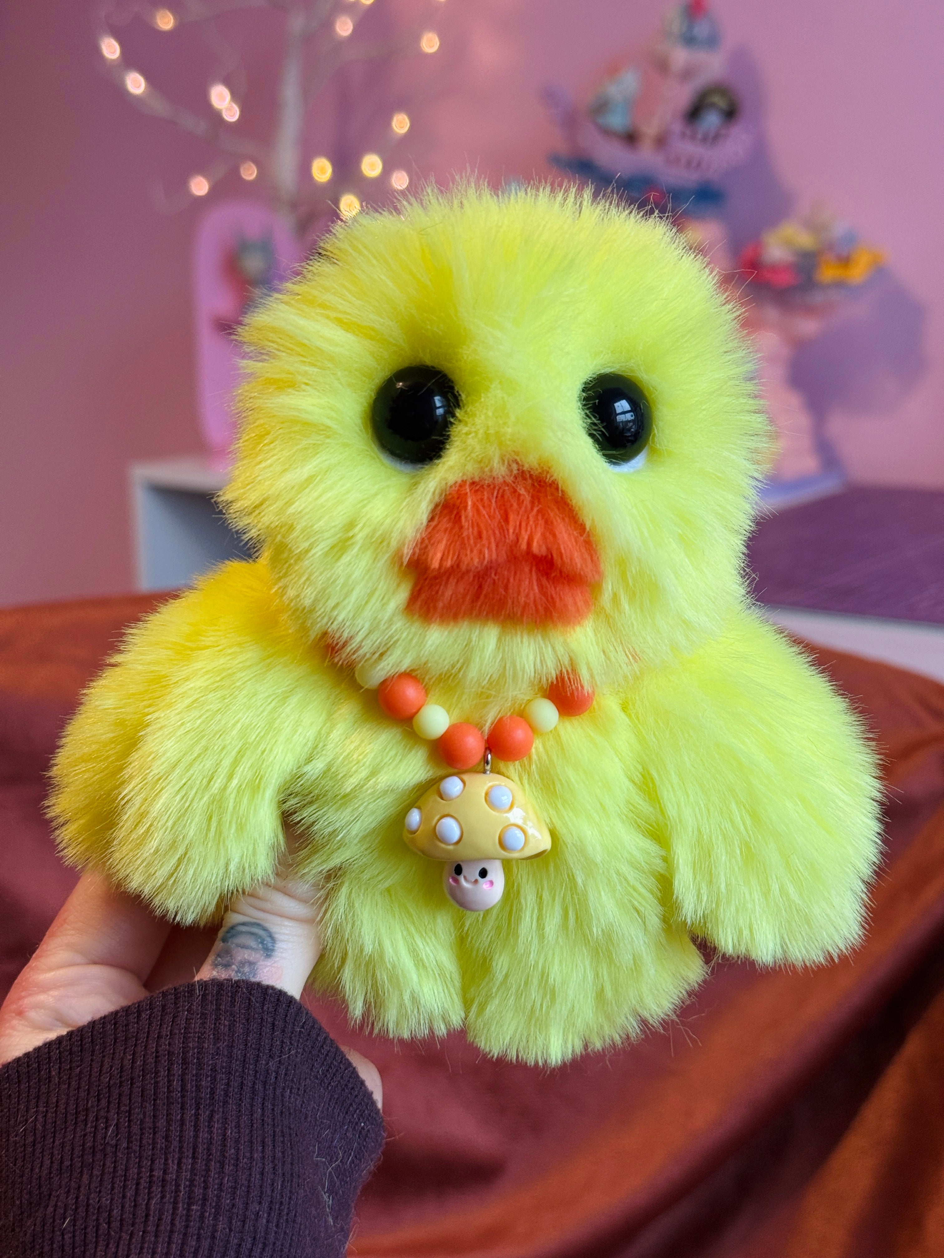 DUCKLING PALMPUFF - Handmade Mini Luxury Weighted Doll