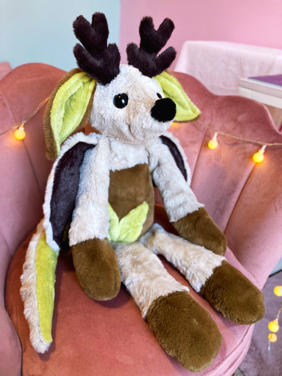 XXL FLYING FOREST FAWN - Handmade Luxury Weighted Plush Fluffy Fox Doll