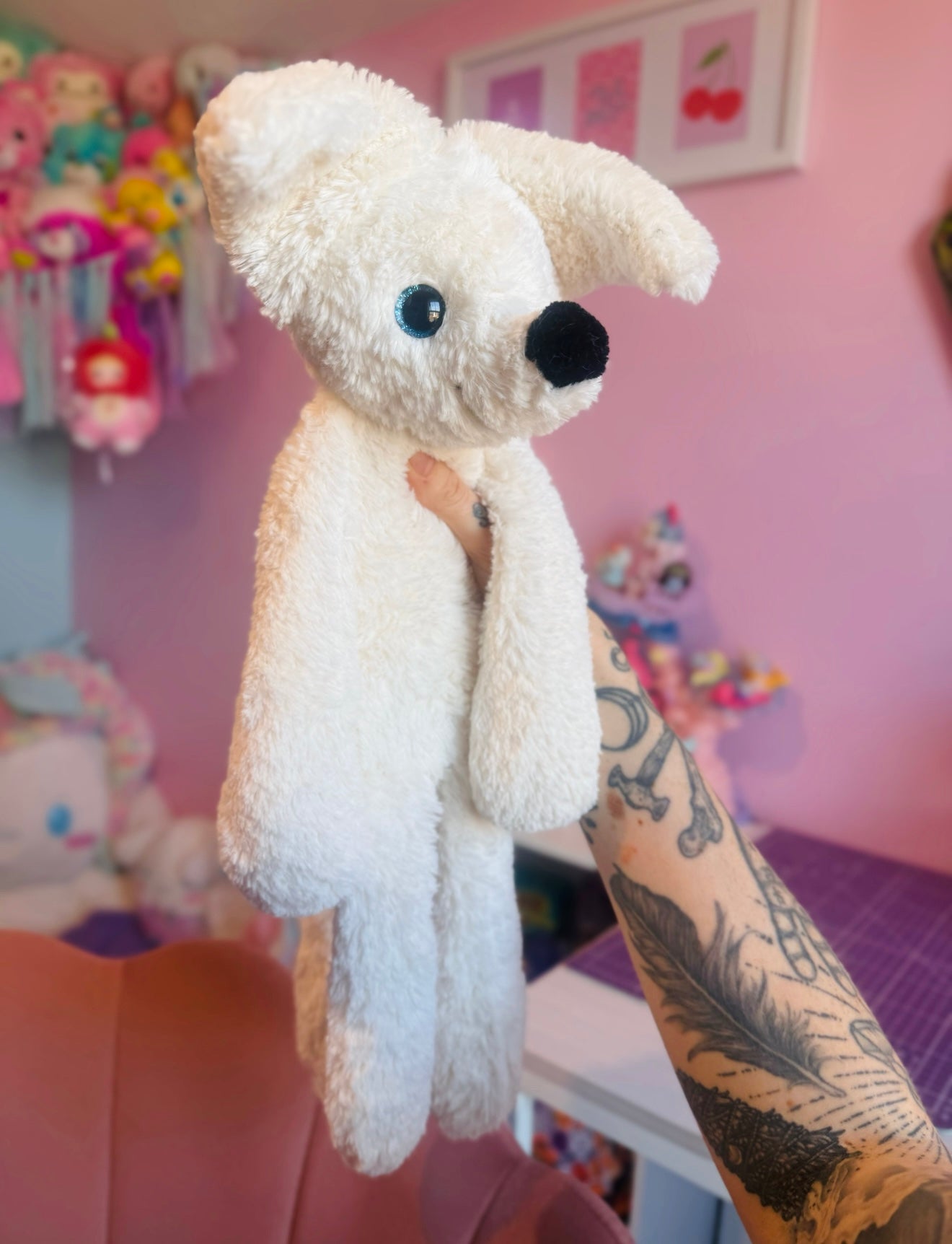 BIG ARCTIC FOX - Handmade Luxury Weighted Plush Fluffy Fox Doll