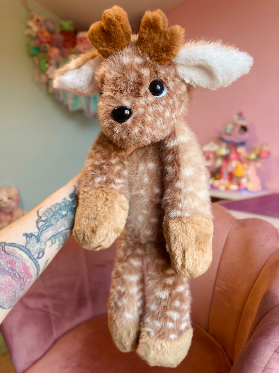 XXL FERAL WOODLAND DEER - Handmade Luxury Weighted Plush Doll