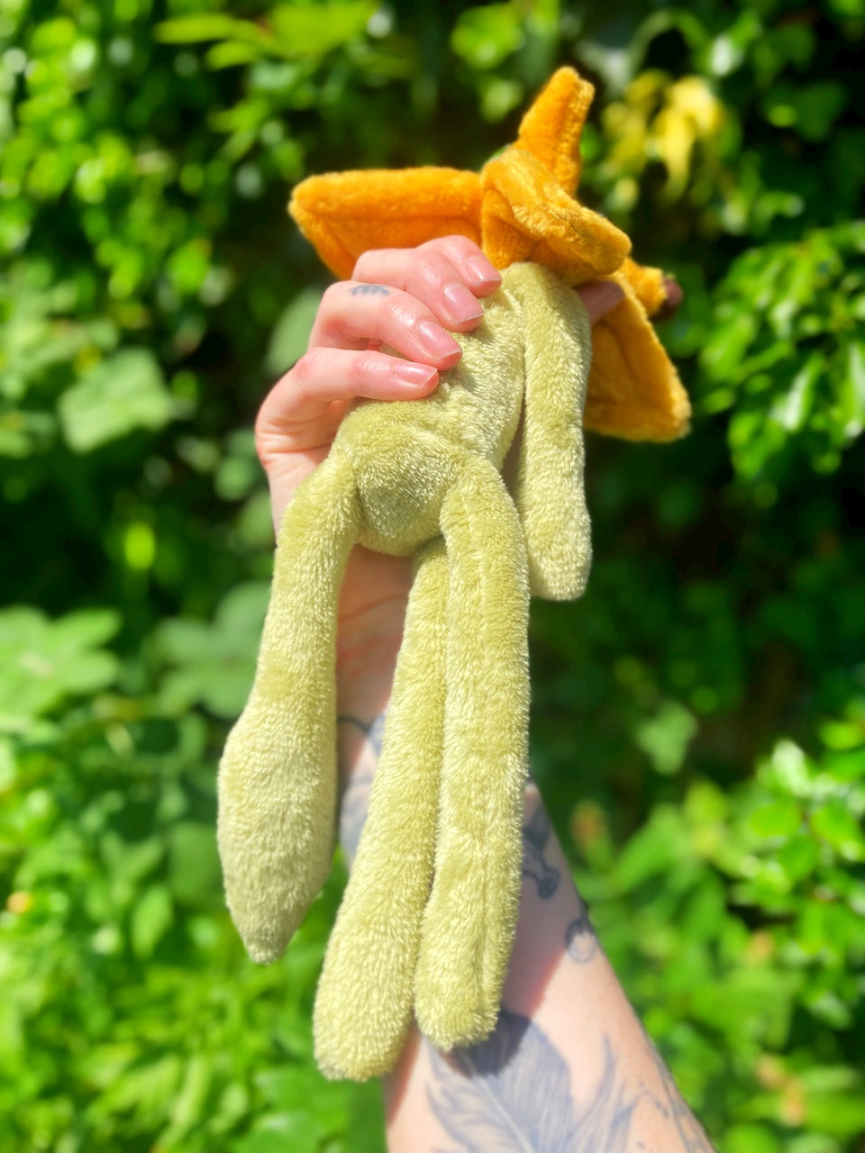 SUNFLOWER FOX CUB (B) - Handmade Weighted Plush Fox Doll