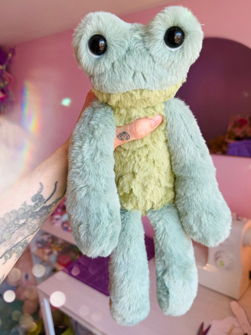 FERAL FROG (RESERVED) - Handmade Luxury Weighted Fox Doll