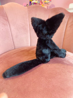 ONYX FOX - Handmade Luxury Weighted Plush Fluffy Fox Doll
