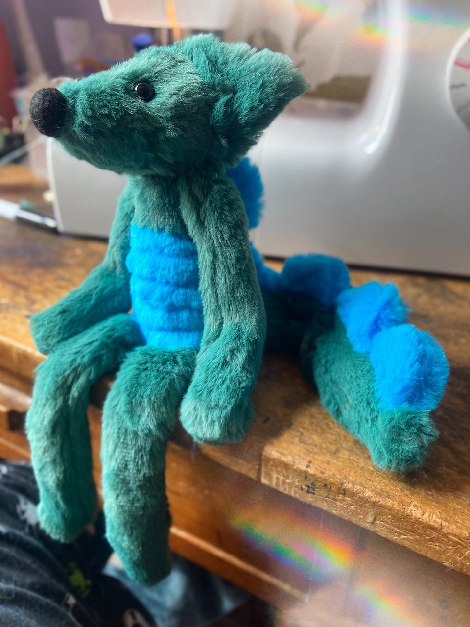 DINO FOX - Handmade Luxury Weighted Plush Fluffy Fox Doll