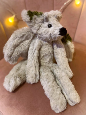 GARGOYLE FOX - Handmade Luxury Weighted Plush Fluffy Fox Doll