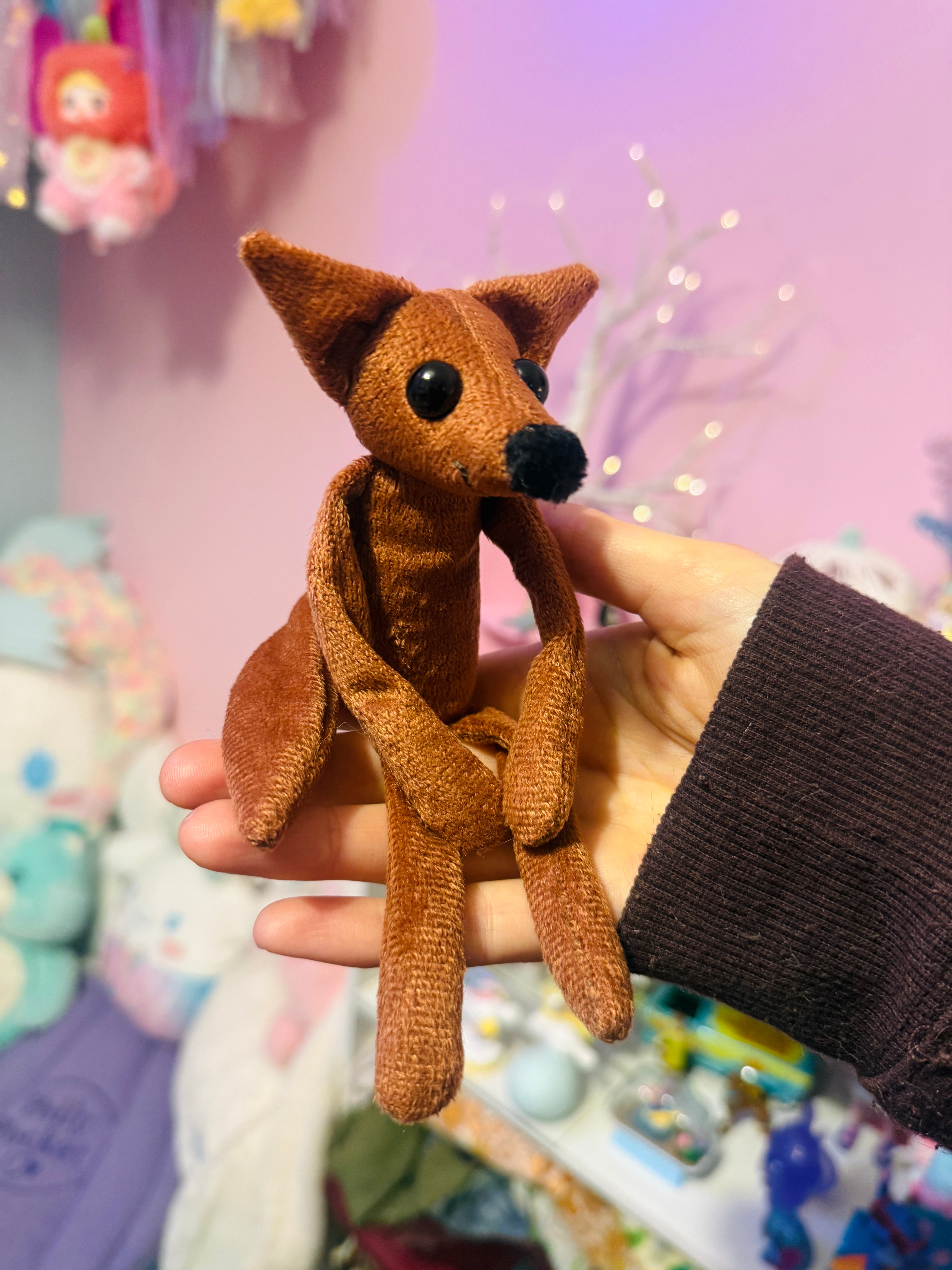 TINY MAPLE FOX (B) - Handmade Luxury Weighted Fox Doll