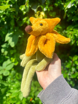 SUNFLOWER FOX CUB (B) - Handmade Weighted Plush Fox Doll