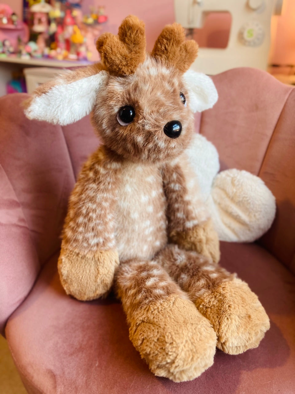 XXL FERAL WOODLAND DEER - Handmade Luxury Weighted Plush Doll