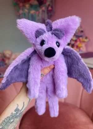 LAVENDER DRAGON FOX - Handmade Luxury Weighted Plush Fluffy Fox Doll