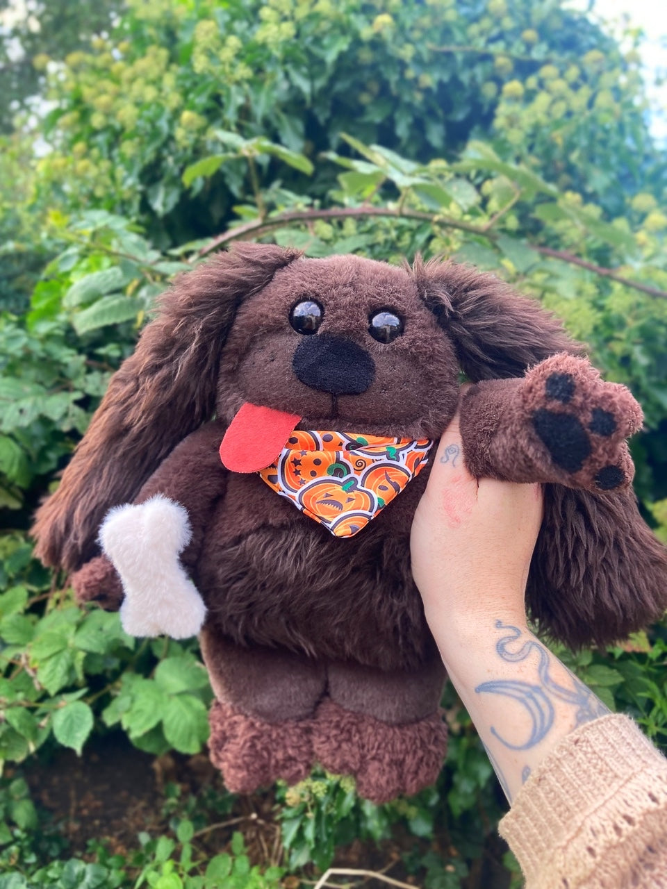 🎃Pumpkin the Puppy🎃- OOAK Handmade Weighted Plush Puppy Comfort Creature