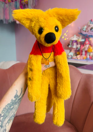 WINNIE THE POOH FOX (B) - Handmade Luxury Weighted Plush Fluffy Fox Doll