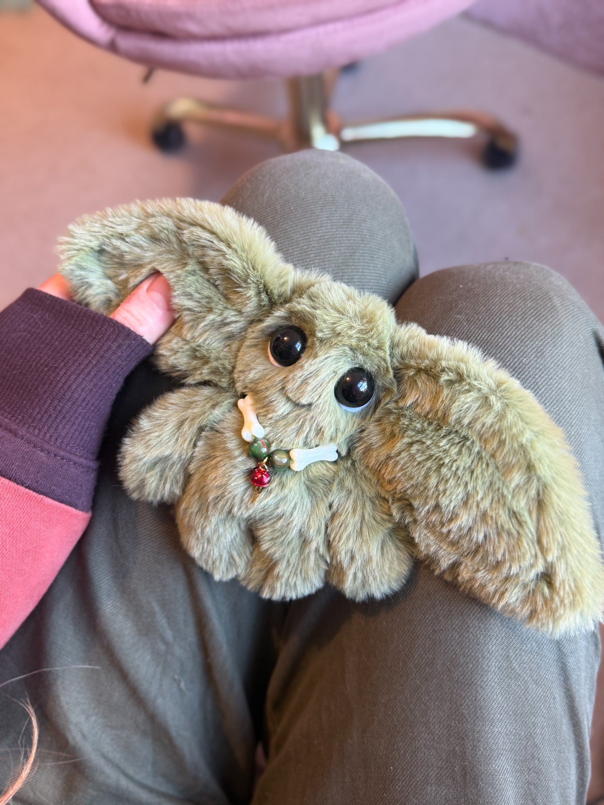 FOREST GOBLIN PALMPUFF (B) - Handmade Mini Luxury Weighted Doll