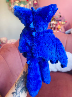MIDNIGHT DRAGON FOX - Handmade Luxury Weighted Plush Fluffy Fox Doll