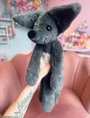 BIG GREY WOLF - Handmade Luxury Weighted Plush Fluffy Fox Doll