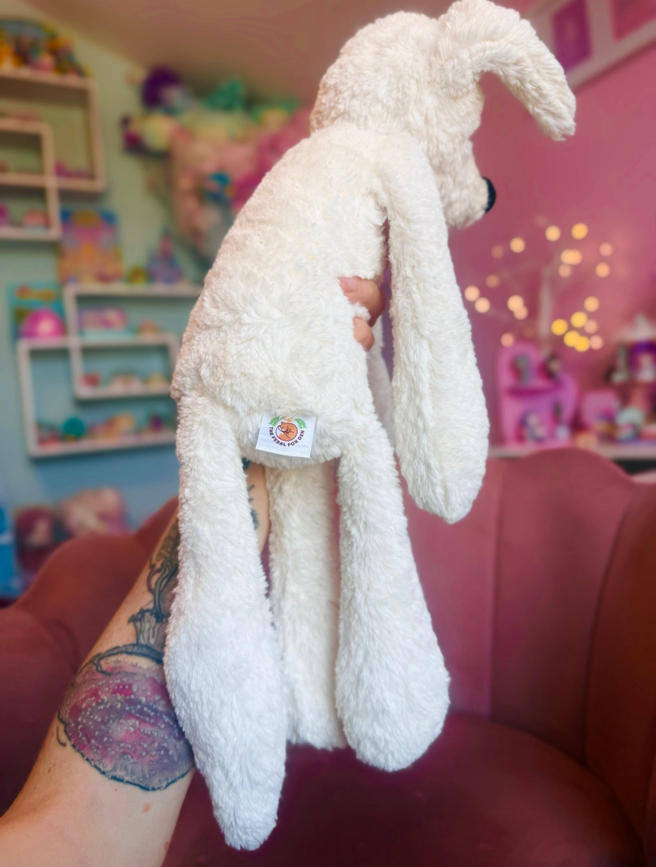BIG ARCTIC FOX - Handmade Luxury Weighted Plush Fluffy Fox Doll