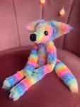 RAINBOW SHERBET FOX (B) - Handmade Luxury Weighted Plush Fluffy Fox Doll