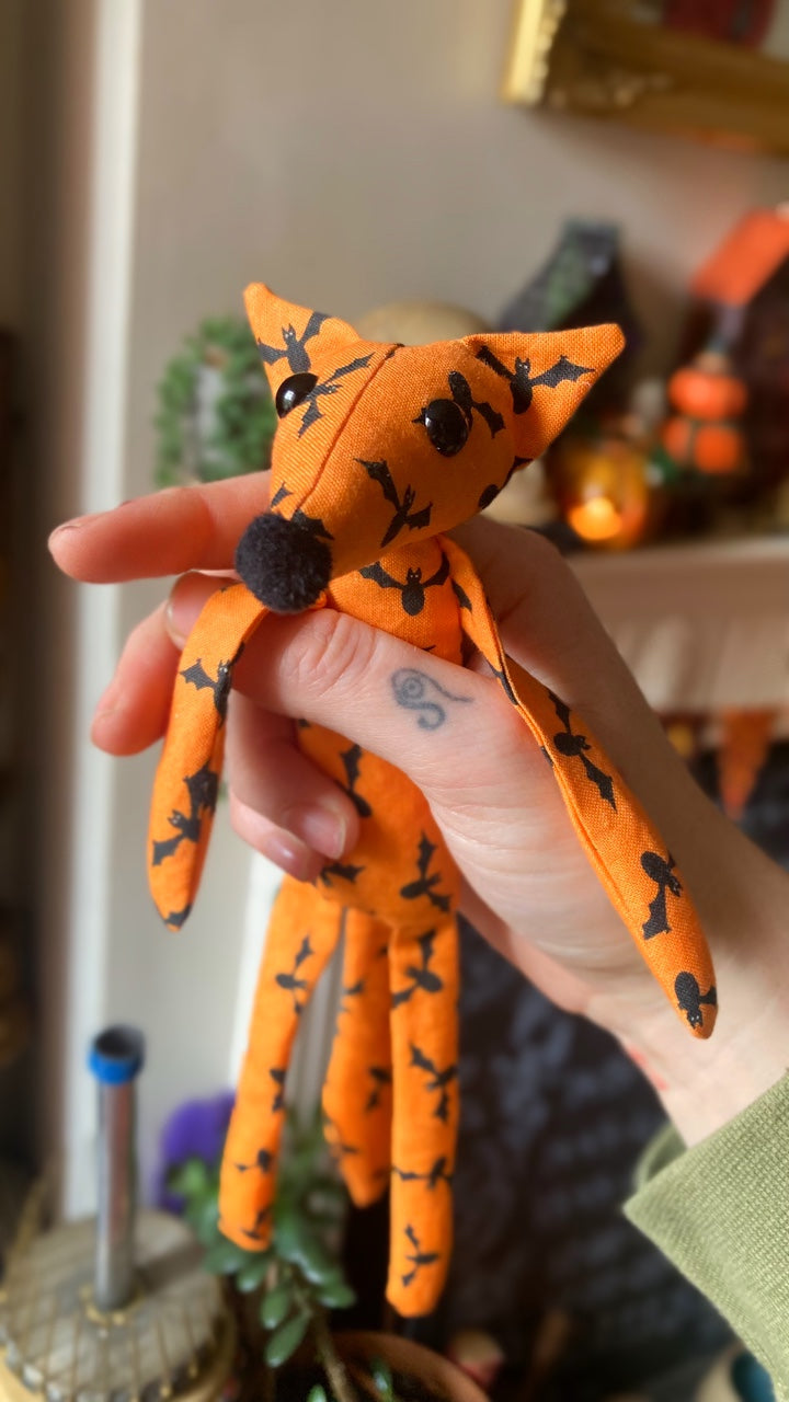 BAT FOX CUB II - Handmade Weighted Cotton Fox Doll