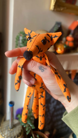 BAT FOX CUB II - Handmade Weighted Cotton Fox Doll