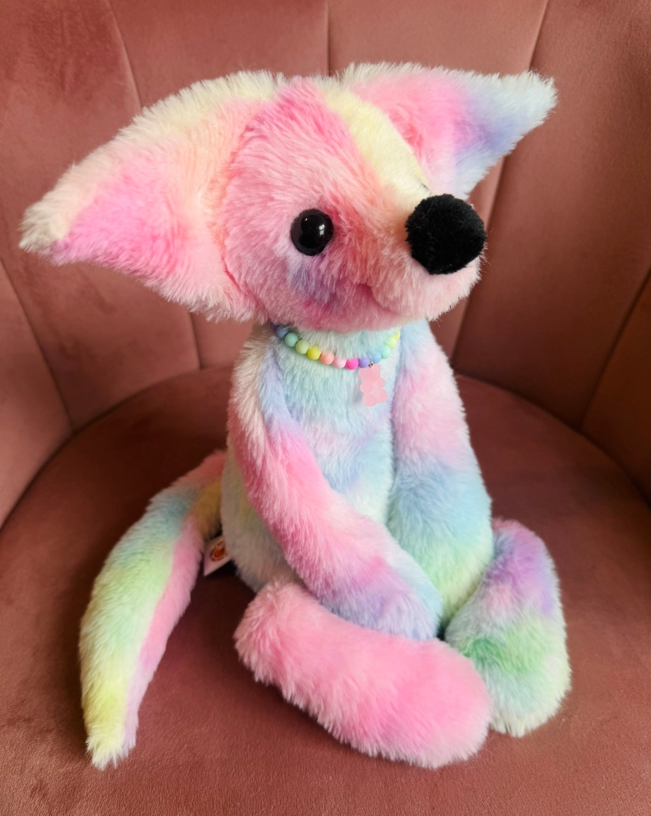 BIG COTTON CANDY FOX - Handmade Luxury Weighted Fox Doll