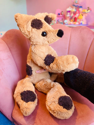 XL CHOC CHIP COOKIE FOX - Handmade Luxury Weighted Fox Doll