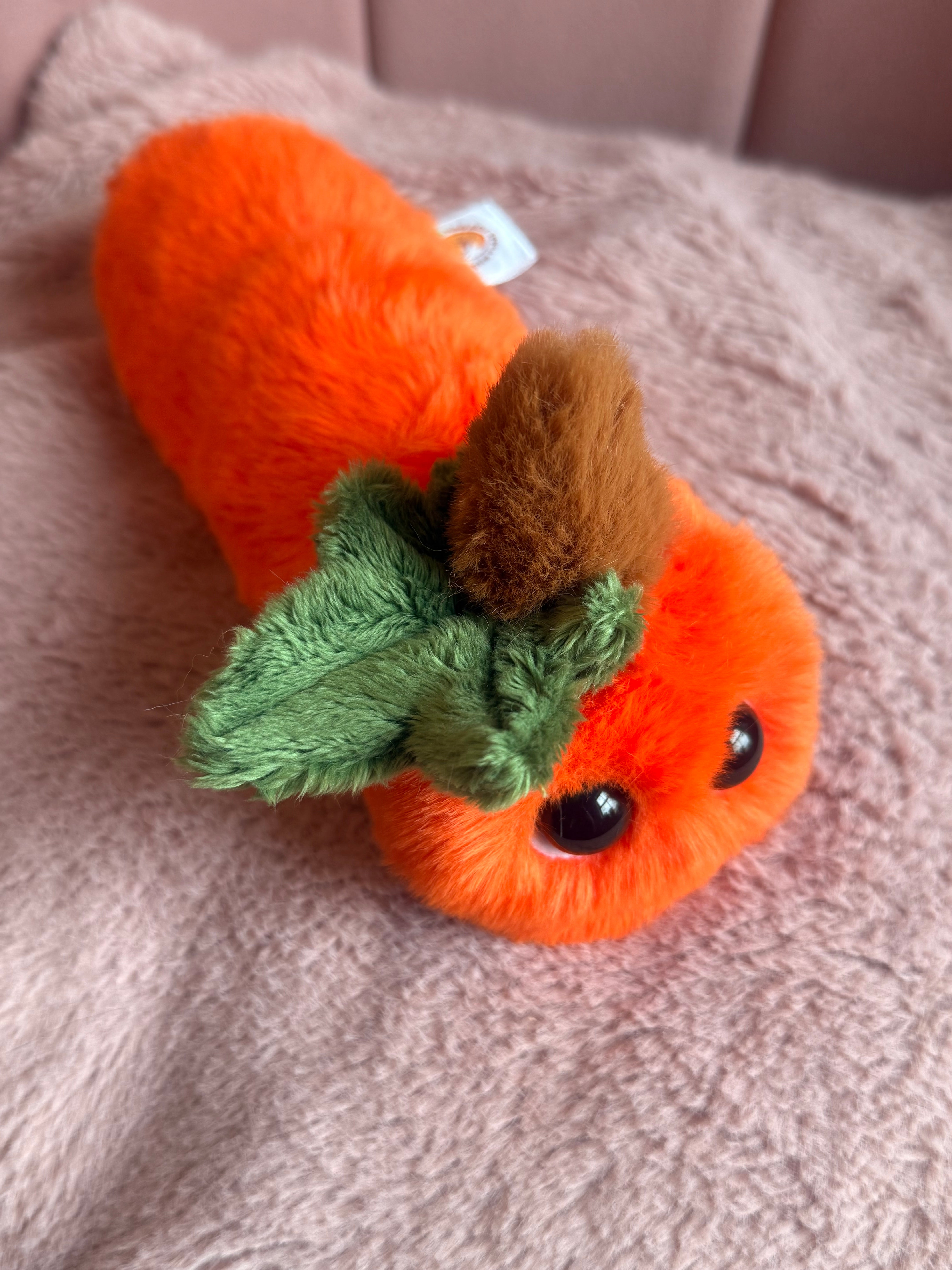 PUMPKIN PUDGEPUFF CATERPILLAR - Handmade Luxury Weighted Pudgepuff Doll