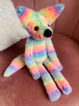 RAINBOW SHERBET FOX (B) - Handmade Luxury Weighted Fox Doll