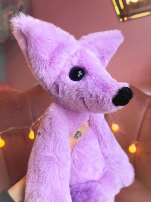 XL LAVENDER FOX - Handmade Luxury Weighted Plush Fluffy Fox Doll
