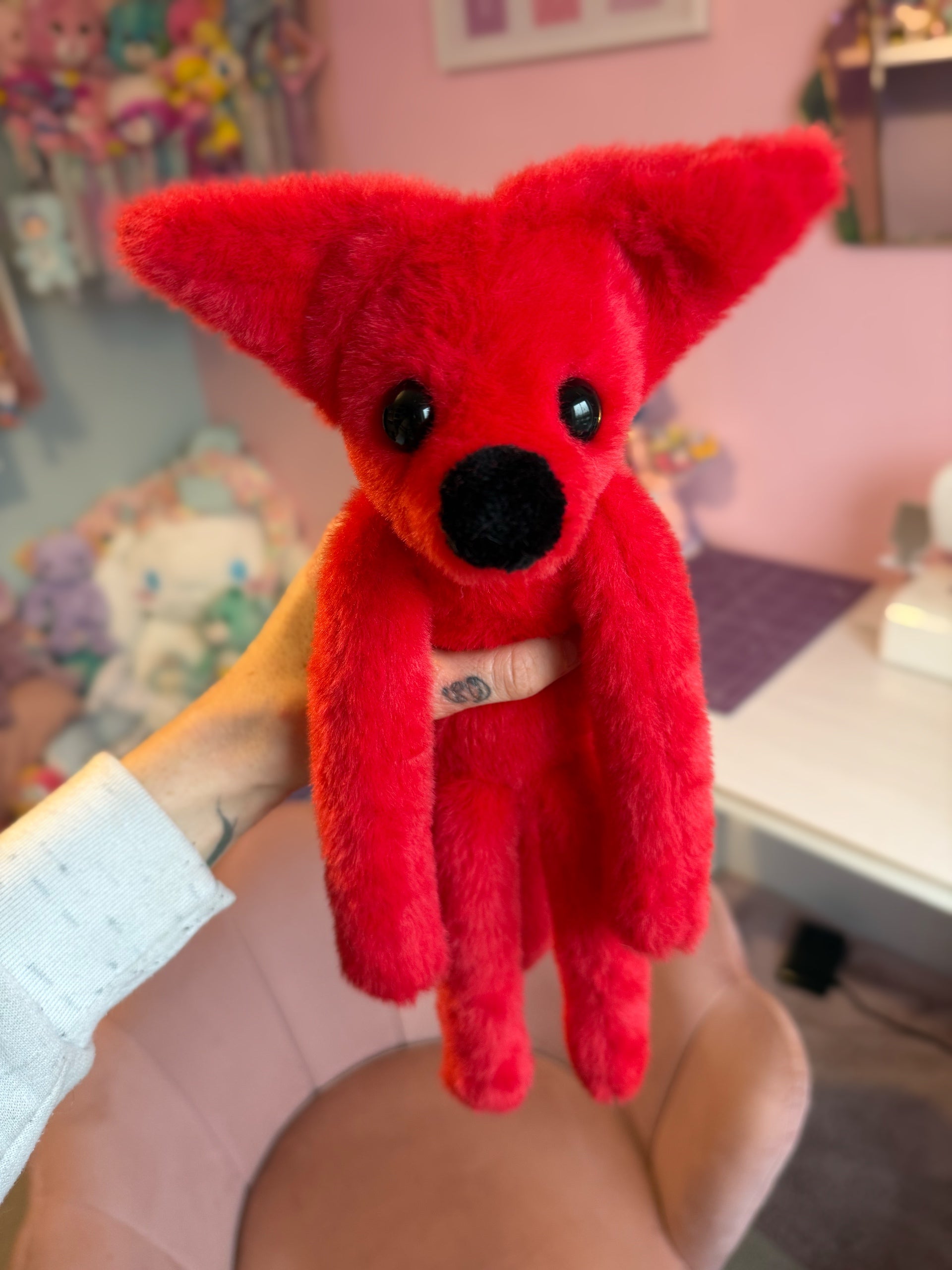 CRIMSON FOX - Handmade Luxury Weighted Fox Doll