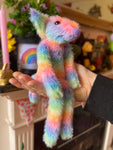 RAINBOW SHERBET FLUFFY FOX CUB (B) - Handmade Weighted Plush Fox Doll