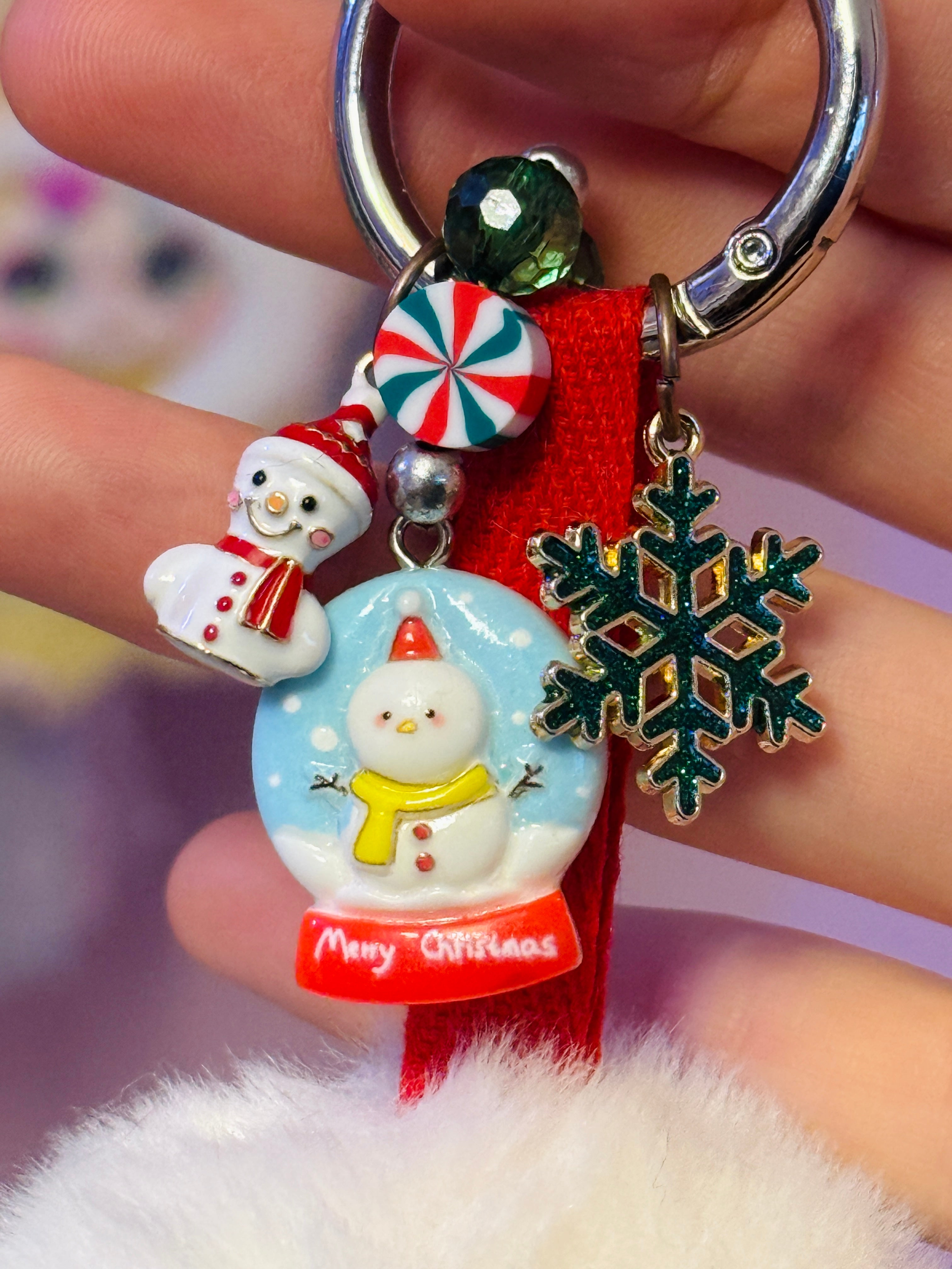 SNOWMAN PALMPUFF PENDANT - Handmade Mini Luxury Weighted Doll