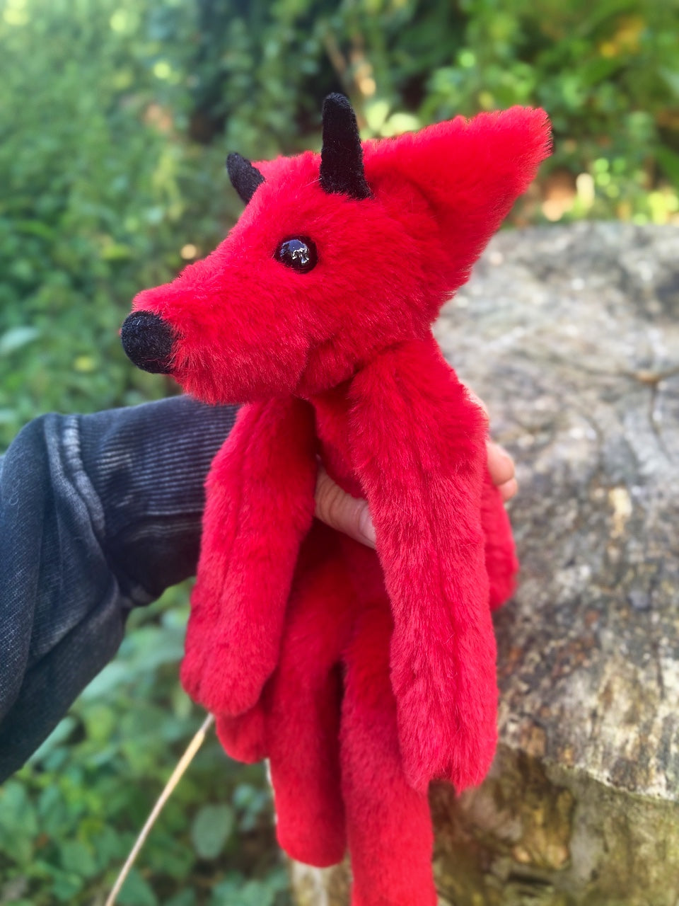 DEVIL FOX - Handmade Luxury Weighted Plush Fluffy Fox Doll
