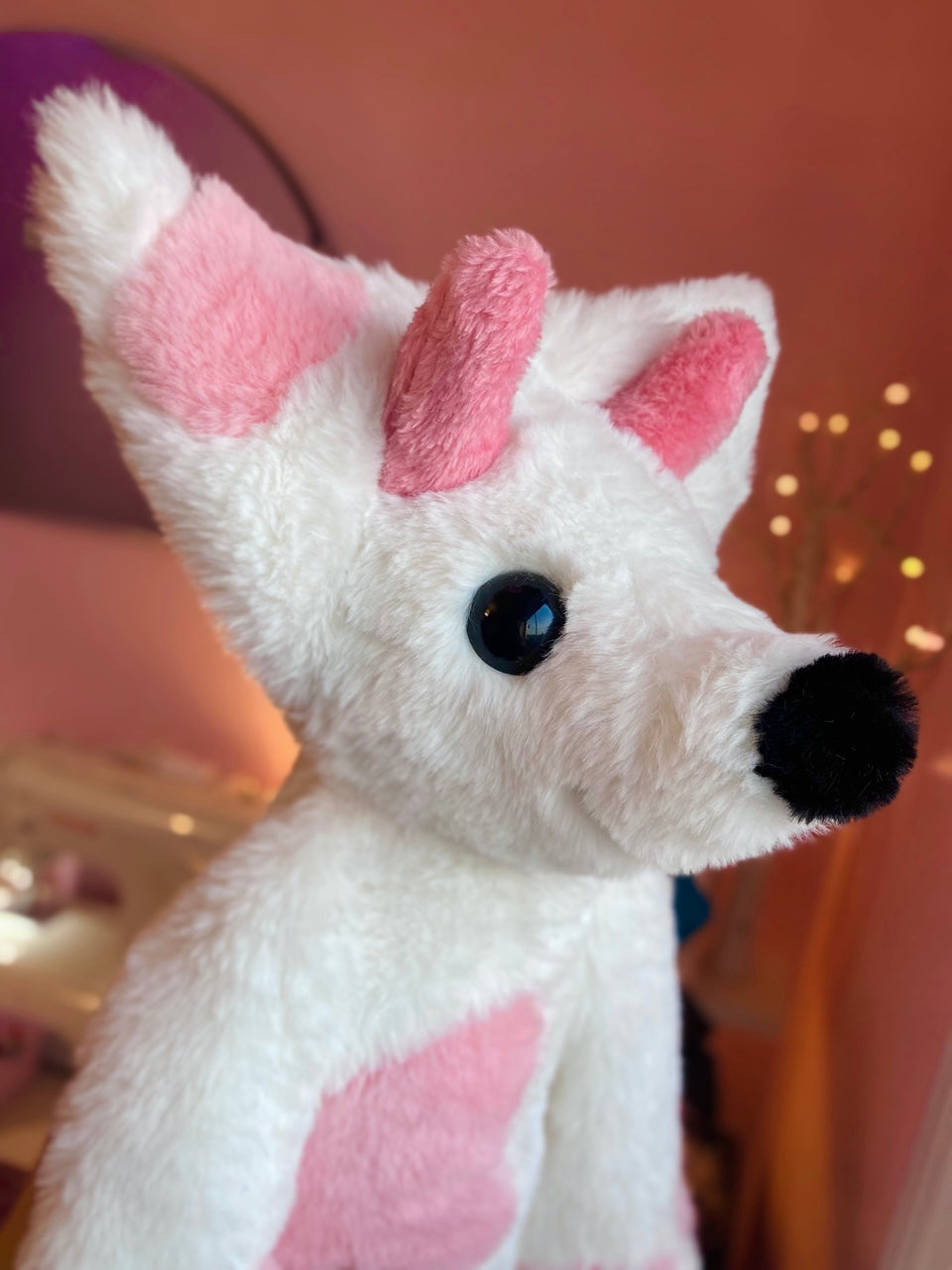 XL STRAWBERRY MILK FOX - Handmade Luxury Weighted Fox Doll