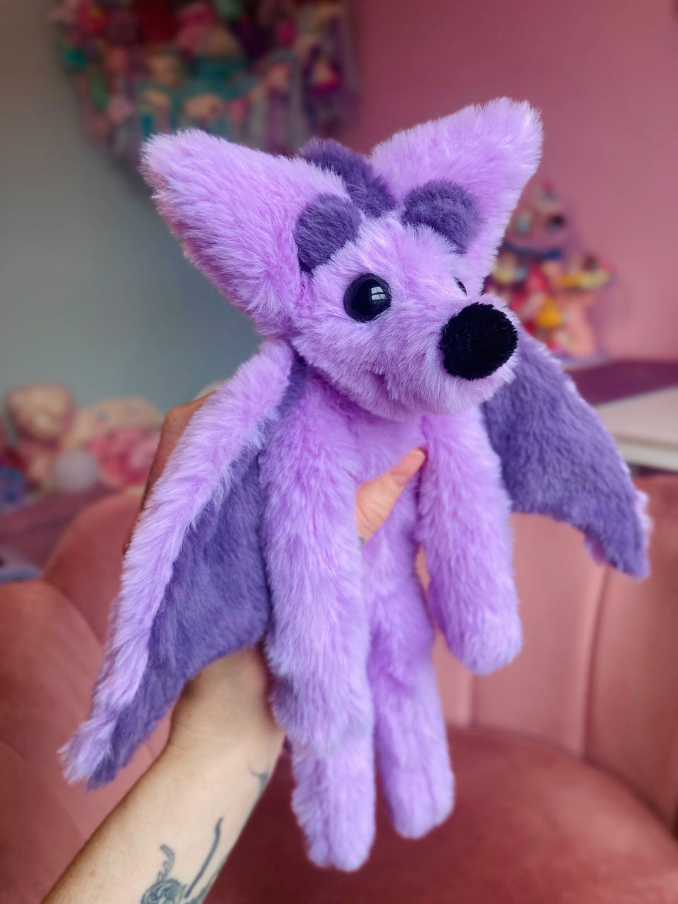 LAVENDER DRAGON FOX - Handmade Luxury Weighted Plush Fluffy Fox Doll
