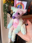 COTTON CANDY FLUFFY FOX CUB (B) - Handmade Weighted Plush Fox Doll