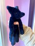 ONYX FOX (B) - Handmade Luxury Weighted Plush Fluffy Fox Doll
