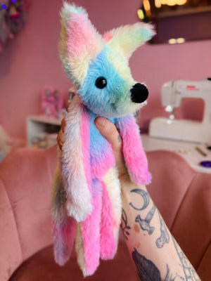 COTTON CANDY FOX (C) - Handmade Luxury Weighted Fox Doll
