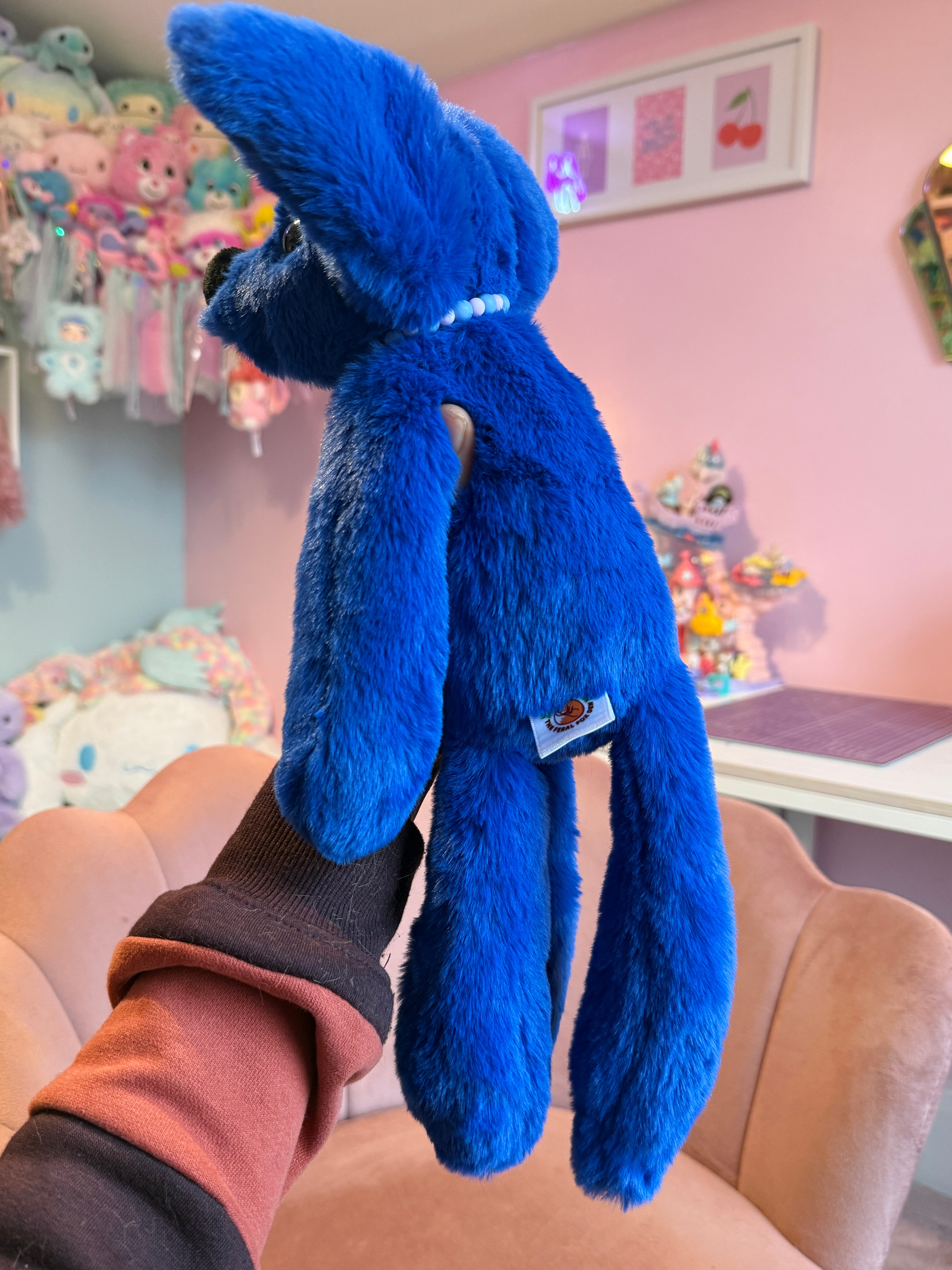 BIG MIDNIGHT FOX - Handmade Luxury Weighted Plush Fluffy Fox Doll