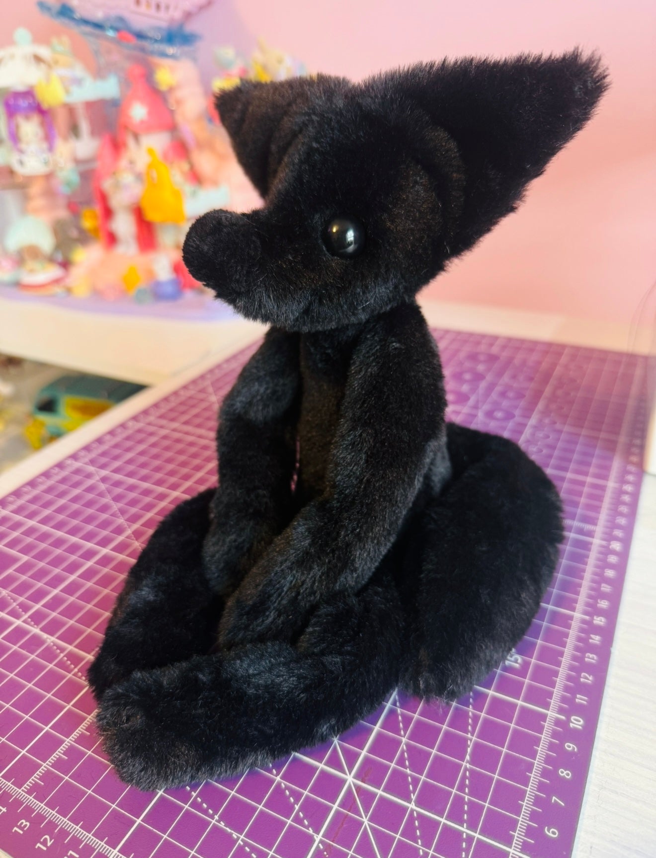 ONYX FOX - Handmade Luxury Weighted Plush Fluffy Fox Doll