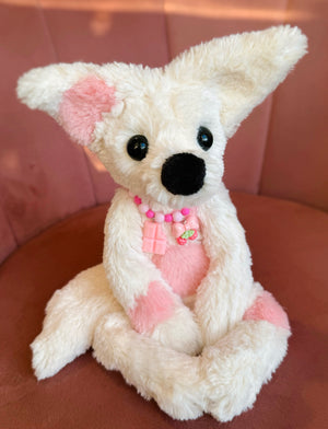 STRAWBERRY MILK FOX - Handmade Luxury Weighted Plush Fluffy Fox Doll