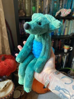 DINO FOX - Handmade Luxury Weighted Plush Fluffy Fox Doll