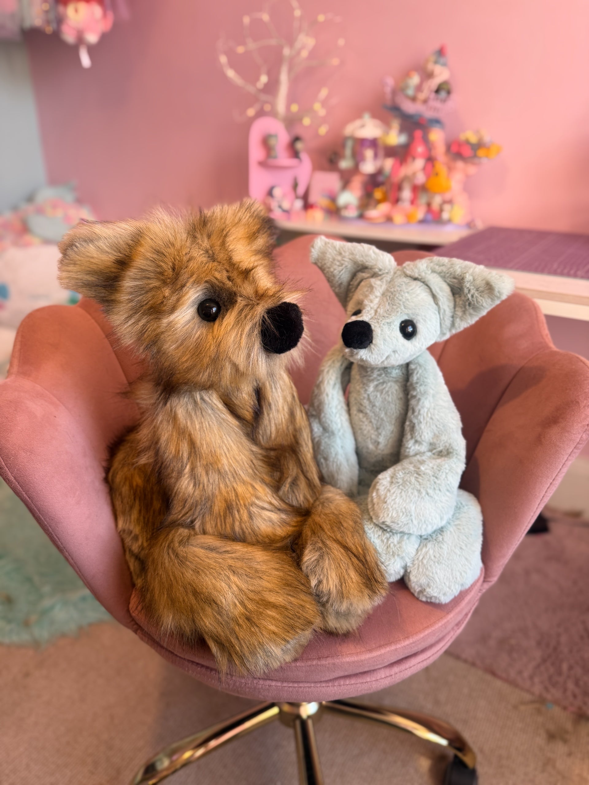 XXL FLUFFY FERAL FOX - Handmade Luxury Weighted Plush Doll