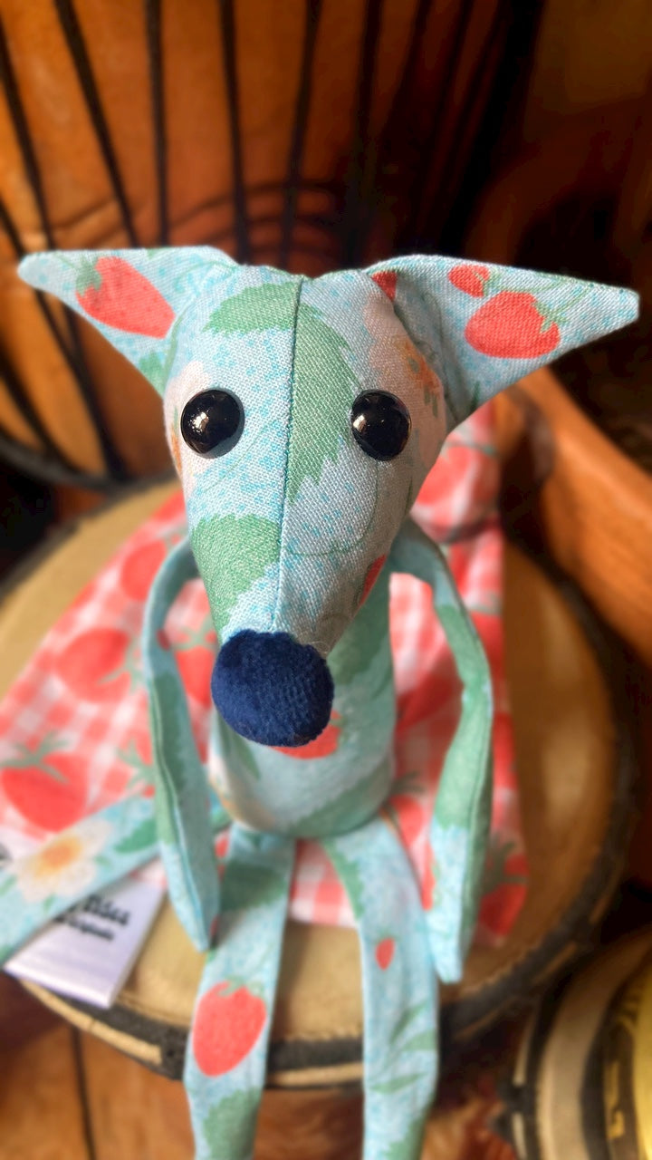 “STRAWBERRY SKIES” FOX CUB - Handmade Weighted Cotton Fox Doll (Please read description)
