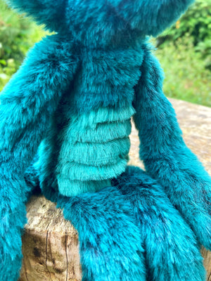 DINO FOX - Handmade Luxury Weighted Plush Fluffy Fox Doll