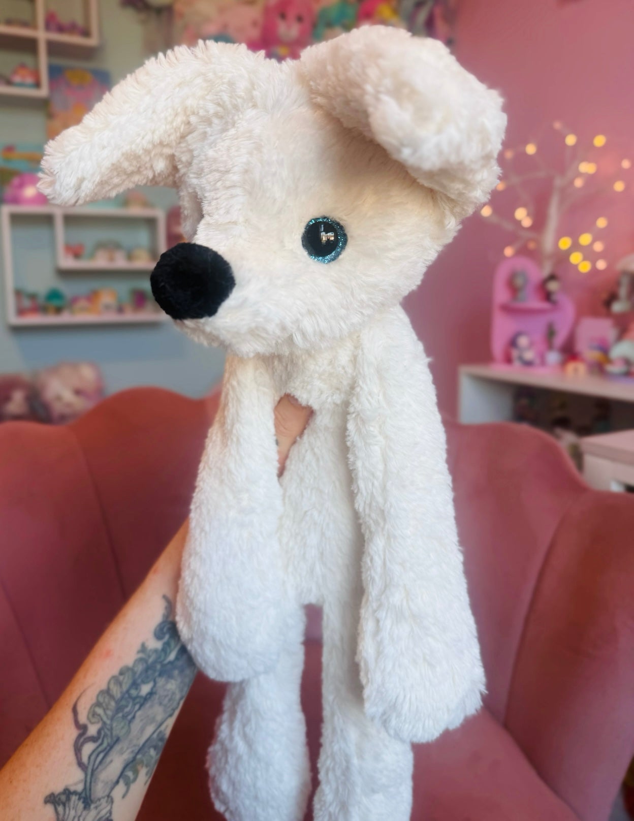 BIG ARCTIC FOX - Handmade Luxury Weighted Plush Fluffy Fox Doll
