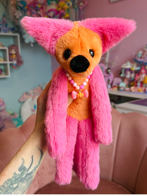 LARGE SWEET TREATS FOX - Handmade Luxury Weighted Plush Fluffy Fox Doll