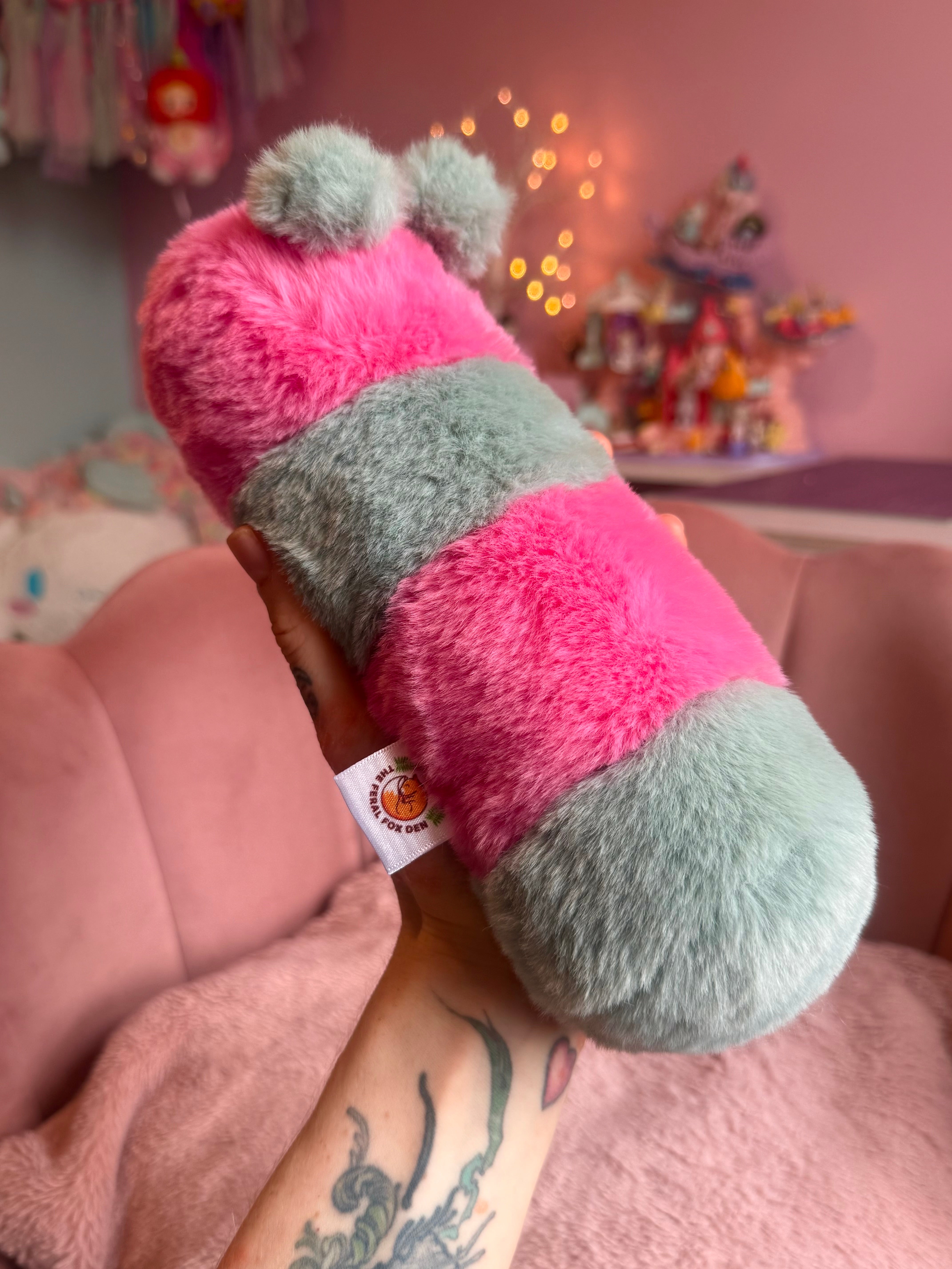 KIWIROSE PUDGEPUFF CATERPILLAR - Handmade Luxury Weighted Pudgepuff Doll