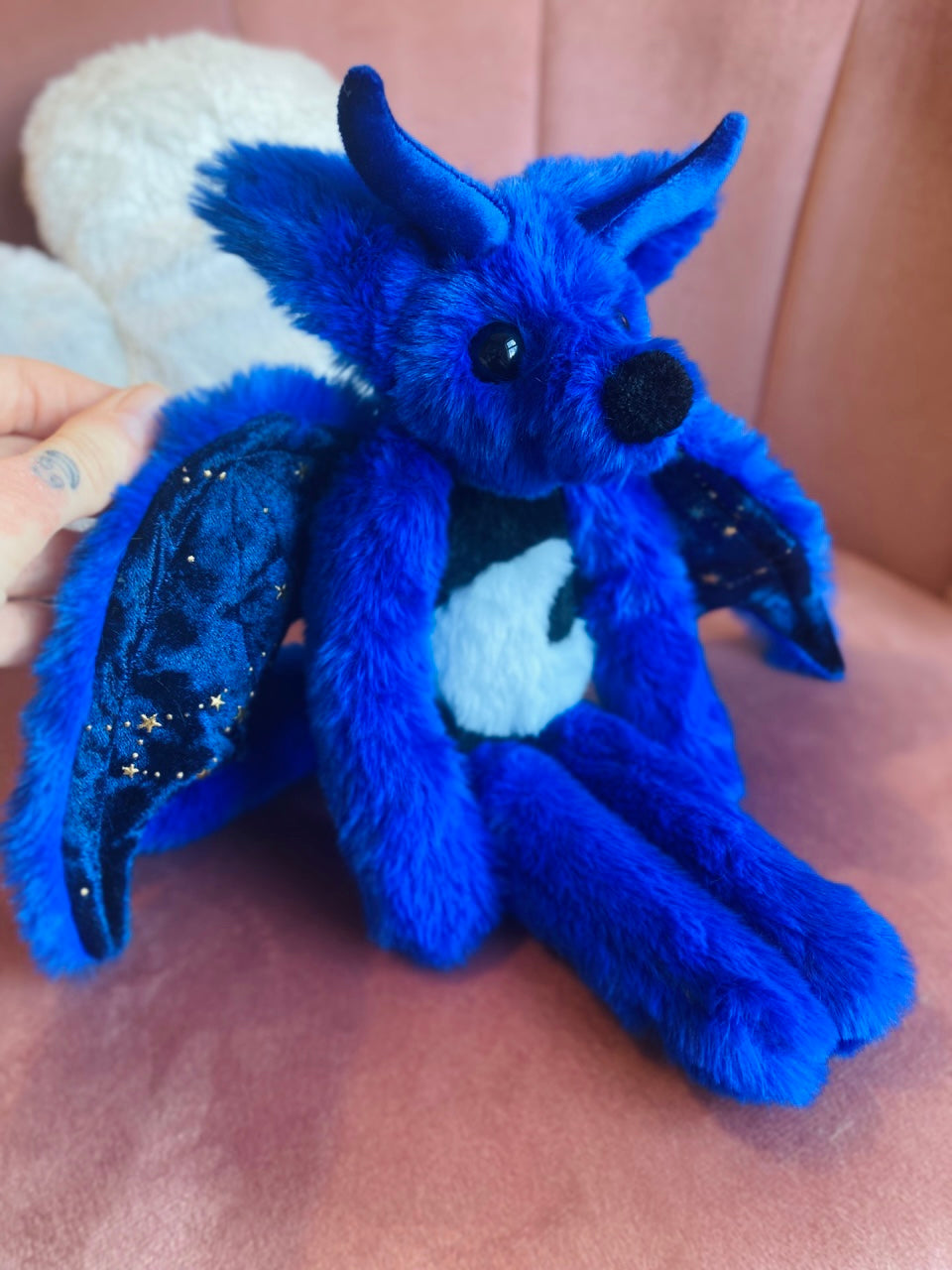 MIDNIGHT DRAGON FOX - Handmade Luxury Weighted Plush Fluffy Fox Doll