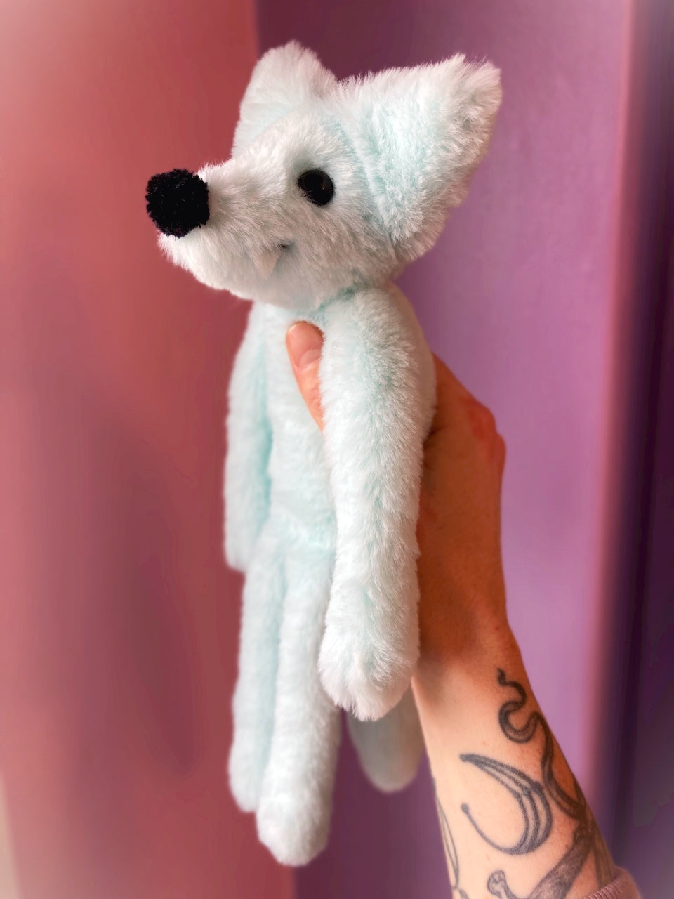 FROST FOX - Handmade Luxury Weighted Plush Fluffy Fox Doll