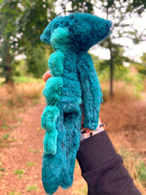 DINO FOX - Handmade Luxury Weighted Plush Fluffy Fox Doll